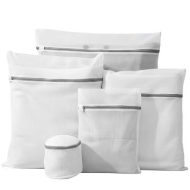 Imagem de Kit Saco de Lavar Roupas Delicadas para Máquina – Malha Fina Premium, Zíper Reforçado com Trava, Proteção Anti-Desgaste para Lingerie, Meias, Seda, Renda e Tecidos Sensíveis (5, Tamanho único)