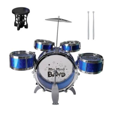 Imagem de Esquirla Conjunto de bateria infantil Conjunto de bateria educacional para crianças Brinquedos de instrumento musical Simulação de brinquedo de bateria para, Ouro