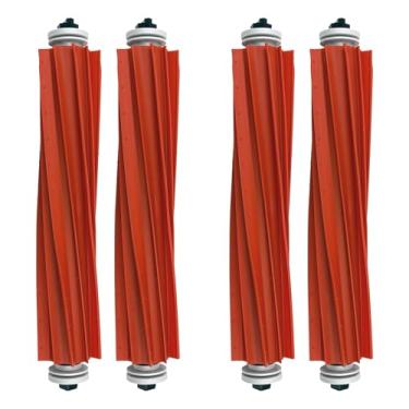 Imagem de Pacote com 4 escovas principais de borracha compatíveis com as séries Roborock Q Revo/Qrevo S/MaxV/Pro/Plus, Q7/Q7 Max/Q7 Max+, Q7 M5 e S7/S7 MaxV Ultra – Acessórios de escova de rolo de substituição