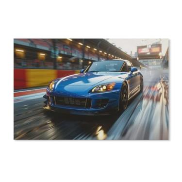 Imagem de HouLaiZhe Carro Esportivo S2000 Jdm Carro Esportes Cool Posters Tela Estética Decoração de Parede Pintura de Parede Sala de Galeria Decoração de Parede para Quarto Sala de Estar Escritório 11 x 17