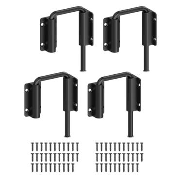 Imagem de MeBantoo Trava de trava de porta deslizante para pátio atualizado em U - trava de segurança de aço inoxidável 90/180 graus para celeiro, jardim, portão de cerca, janela - montagem em vários ângulos