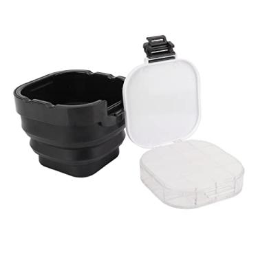 Imagem de Paleta de tinta Caixa hermética de 16 poços com balde de limpeza dobrável Junta de silicone Paleta de armazenamento de tinta portátil para artistas iniciantes Pintura ao ar livre