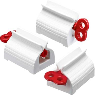 Imagem de 3 Peças Rolo de Squeeze Creme Dental Squeezer Manual Rotate Dispenser Assento Vertical Prático Fundo Alto- ABS para Banheiro Cozinha Tube Cleansing Fo