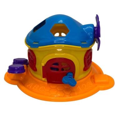 Imagem de Kit com 2 Conjuntos Brinquedo Casinha Cogumelo Encantado, 3 Peças para Encaixar, Polipropileno, Colorido, 26x16cm