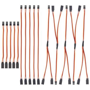 Imagem de DiGiYes 15 pcs 22AWG 3-Pin 60 Core Servo Extension Cable and 1 JR Male to 2 Female Y Harness for RC Cars Trucks Airplanes Servo Receiver Connection, 15 cm and 30 cm Servo Cable Set, 3 Styles