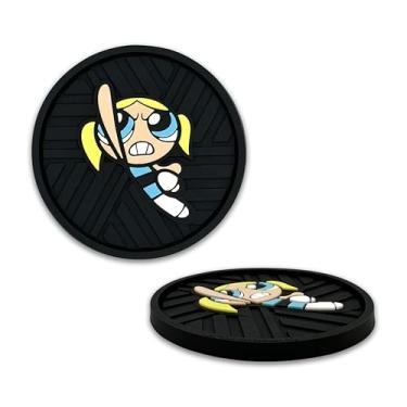 Imagem de NJECT Porta-copos automotivos de silicone texturizado 3D para meninas superpoderosas oficialmente licenciadas (6,5 cm de diâmetro) | Ajuste universal para todos os carros, caminhões, SUVs e mais |