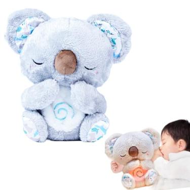 Imagem de Coala Soninho Pelúcia Musical com Movimento de Respiração, Luz Suave e Sons Calmantes, Azul, 26x24 cm, para Bebê Recém-Nascido 0+