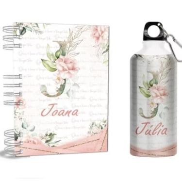 Imagem de Agenda 2026 + Garrafa - Personalizada com Nome - Alumínio - Alfabeto - Capa Dura Holográfica (Na compra colocar o nome na frente do remetente) (J)