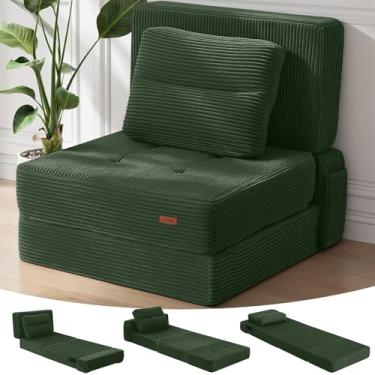 Imagem de COMAX Sofá cama Futon, 4 em 1 sofá-cama dobrável de chão Queen com apoios de braço em forma de L, bege