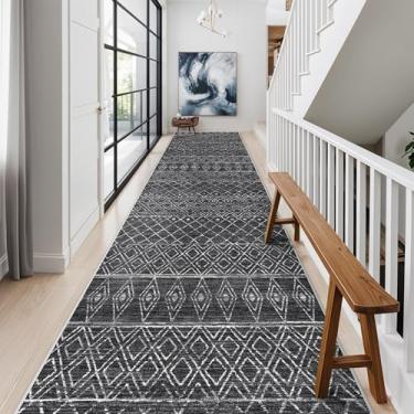 Imagem de BYYVOO Tapete de corredor lavável de 6 x 35 cm marroquino: tapetes de corredor antiderrapantes tapetes geométricos para quarto - Tapete boho longo macio e baixo - Tapetes modernos para entrada de