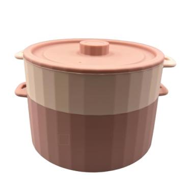 Imagem de CHOUYUHE Vaporizador de micro-ondas de silicone de 2 camadas, compartimentos divididos com tampa, recipiente empilhável para alimentos, vermelho (vermelho)