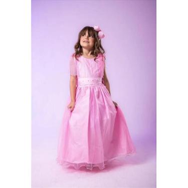 Imagem de Vestido Luxo Encanto Longo Rosa Bebê para Festas - PopKIds, 6
