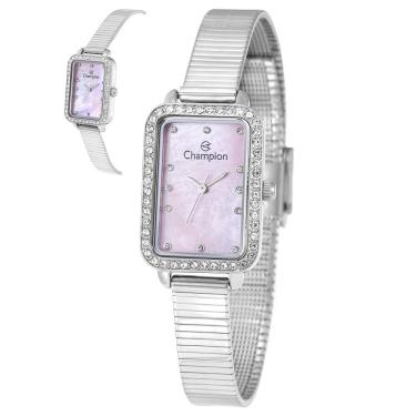 Imagem de Relógio Champion Feminino Ref: Cf25956q Retangular Prateado