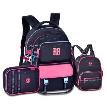 Imagem de Mochila com Lancheira e Estojo Box Kit Escolar Feminino Rebecca Bonbon