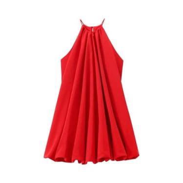 Imagem de Vestido Curto Casual Estilo Balão Feminino Moda Europeia Americana 202