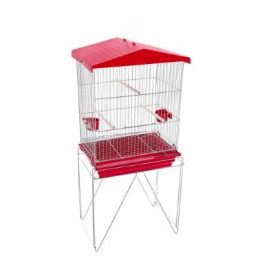 Imagem de Mini Viveiro com Bandeja Vermelha para Calopsitas e Periquitos Complet