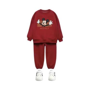 Imagem de Conjunto De Moletom De Manga Longa Mickey Para Crianças De 0 a 6 Anos,
