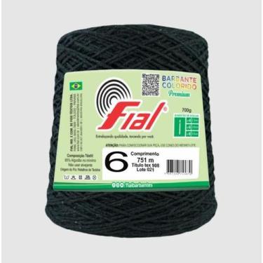Imagem de Kit 6 Barbantes Fial Nº6 700 Gramas, 99 Preto