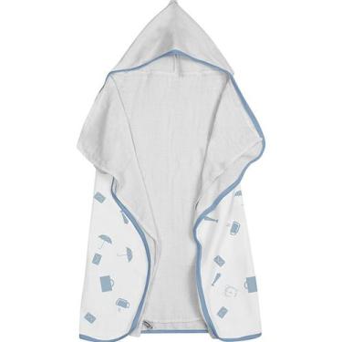 Imagem de Toalha Baby C/ Capuz Tecebem Estampada c/ Fralda  Greg Branco