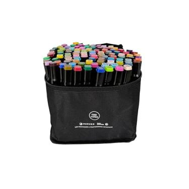 Imagem de Jandaia - Marcador Artistico Ponta Dupla Estojo com 100 Cores