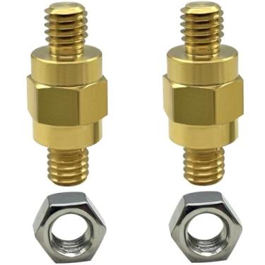 Imagem de YSIL Parafuso do terminal da bateria do poste lateral 3/20.3 cm-16 parafuso de latão pino lateral adaptador de terminal de bateria padrão parafusos de extensão do poste lateral da bateria 4 cm