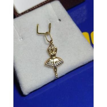 Imagem de Pingente Bailarina Saia Ouro Branco Ouro 18 Kilates Peso 0.30 Grama 18