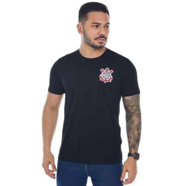 Imagem de Camisa Torcedor Corinthians Algodão Preta Masculina-Masculino
