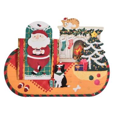 Imagem de FIAMR Cartões comemorativos de Natal pop-up 3D (2-Papai Noel)