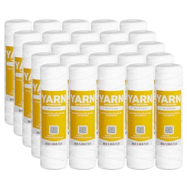 Imagem de Max Water Cartucho de filtro de água de sedimento ferido de 5 mícrons 10 x 2,5 cordas de substituição para sistema de filtro de água de toda a casa e sistema RO, compatível com filtro de água de poço