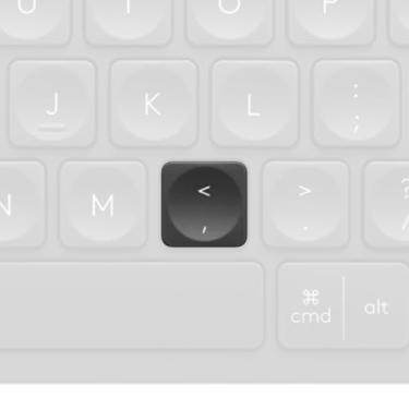 Imagem de Tecla única para teclado Logitech Craft/MX Keys S/MX Keys Mini/MX Keys S para MAC/MX Keys Mini para MAC (Preto/Grafite, [,<] Tecla)
