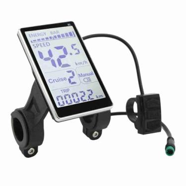 Imagem de Dioche Medidor LCD de Bicicleta Elétrica Tela de Painel LCD M5 Durável Universal para Bicicletas Elétricas Scooters 24V 36V 48V 60V Tensão Ajustável Material ABS 31,8 Mm 22,2 Mm