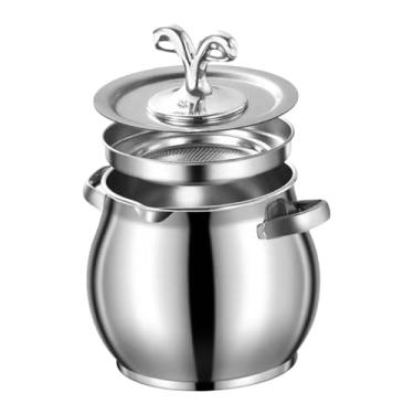 Imagem de Bothyi Recipiente para óleo multifuncional de grande capacidade, ao calor, escorredor de gordura para fritar, armazenar alimentos, cozinhar e, 2l