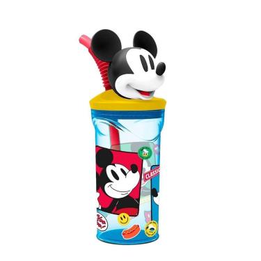 Imagem de Copo Infantil Mickey Mouse 3d Com Canudo 360ml Disney - Tuut