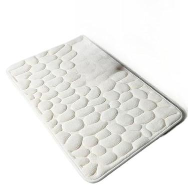 Imagem de KIT Tapete Paralelepípedos Soft para Banheiro, Sala e Quarto Diversas Cores Antiderrapante Super.(3 Peças,PARALELEPIPED OFF WHITE)