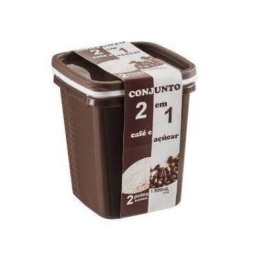 Imagem de Conjunto 2 em 1 Potes de Açucar e Café 1,9l Quadrado - Santana