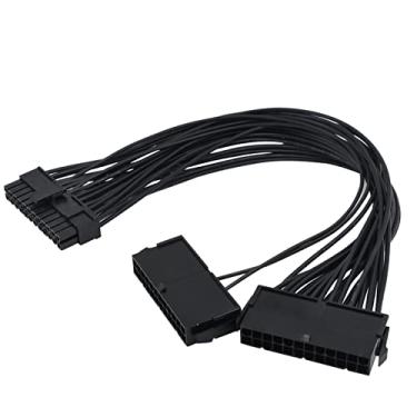 Imagem de QPDRNC PC Block Synchronizer Adaptador de fonte de alimentação de 24 pinos ATX 20+4 24 pinos fonte de alimentação dupla PSU cabo de extensão de 24 pinos