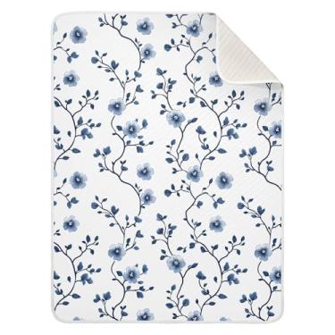 Imagem de Wassud Cobertor de bebê elegante com estampa de flores para meninos e meninas, cobertor para recém-nascidos, cobertores macios para bebês 76 x 101 cm