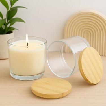 Imagem de Frasco de vidro de 150ml com tampa de madeira, adequado para velas perfumadas e velas artesanais. (Kit 10 unidades)