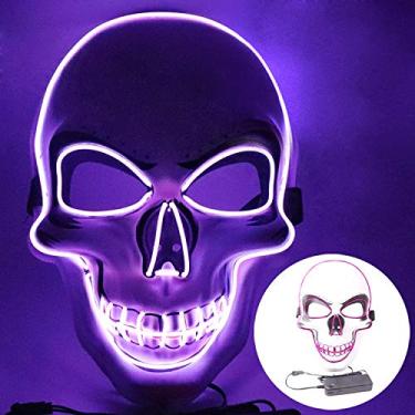 Imagem de Halloween EL Wired Luz Acesa Cosplay Assustador para Festa de Festival com 3 Modos Iluminação Estável Flash Rápido Devagar Elástico PVC Premium Confor