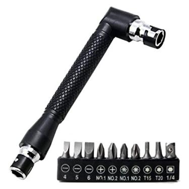 Imagem de ANUTE Chave de soquete 7 em forma de L 6,35 lote de vento chave de fenda adaptador de extensão conjunto de ferramentas manuais ferramentas de reparo (cor: chave de fenda)