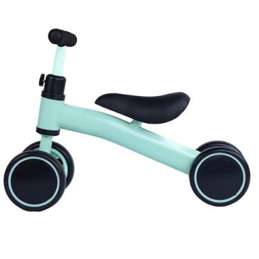 Imagem de Bicicleta De Equilíbrio 4 Rodas Sem Pedal Infantil Quadro Metal (Verde)