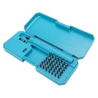 Imagem de Luocute Conjunto de Chaves de Fenda Elétricas Magnéticas 42 Em 1, Alça T de Catraca Com 42 Bits PH SL Hex PZ Tipo U, Motor de Núcleo de Cobre 150 RPM 0,3 N.m Torque para Reparo de (Azul)