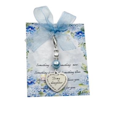 Imagem de Dorla Cool Something Blue Charm Gift for Bride, buquê de noiva azul, presente de chá de panela, acessórios de dia de casamento dos pais, free size, Aço inoxidável, Sem Pedra Preciosa