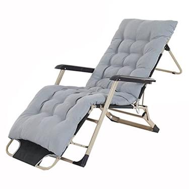 Imagem de ONDHGFBGB Cadeira dobrável para poltrona ajustável interna e externa de 250 kg com moldura de aço e apoio de braço para pátio, varanda, escritório