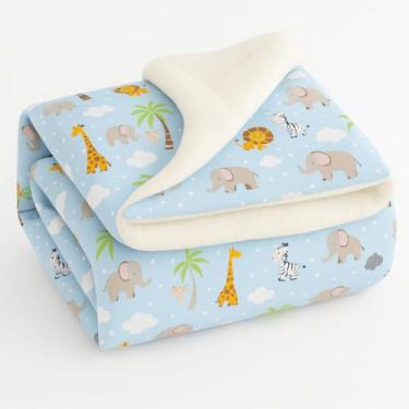 Imagem de Cobertor- Dupla face sherpa felpuda - Antialérgico(Safari Azul)