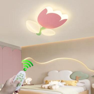 Imagem de Luminária de teto criativa com design de coelho de desenho animado, dimerizável, com controle remoto, 40W, ideal para quarto infantil, jardim de infância, escritório, quarto de dormir, resta