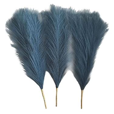 Imagem de Baoblaze 3 peças de de pampa seca, arranjo de flores para vaso, flor de junco de fragmites para festa boho adereços de fotògrafo de férias, Azul verde