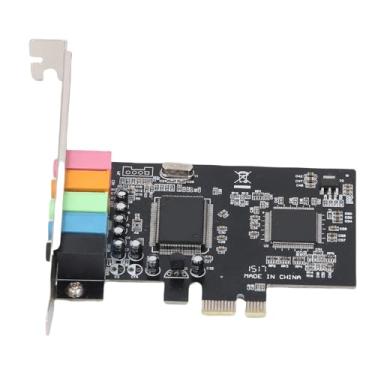 Imagem de EBTOOLS Placa de Som PCIe 5.1 para PC, Placa de áudio de Som Surround Estéreo 3D Com Suporte de Baixo Perfil e Eliminação de Equilíbrio de Ruído, Estéreo de 32/64 Bits, para Desktop