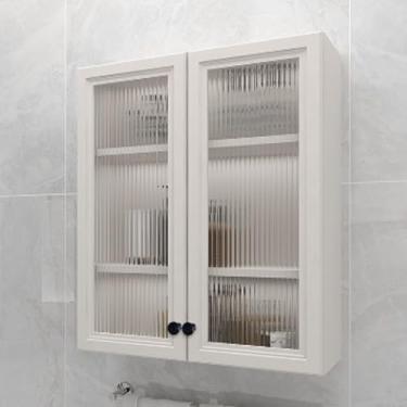 Imagem de Armários de parede de alumínio premium com portas de vidro - Soluções versáteis de armazenamento de banheiro, cozinha, quarto e sala de estar - Armário de temperos e utilitários montado na parede (60