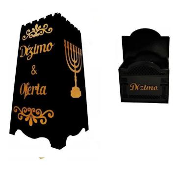 Imagem de Gazofilácio Dízimos E Ofertas Igreja Em Mdf + Porta Envelope